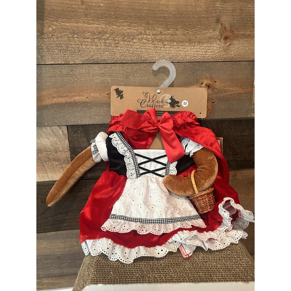 Witch Crafters Red Riding Hood Dog Costume – Size M – Cape + Dress NEW